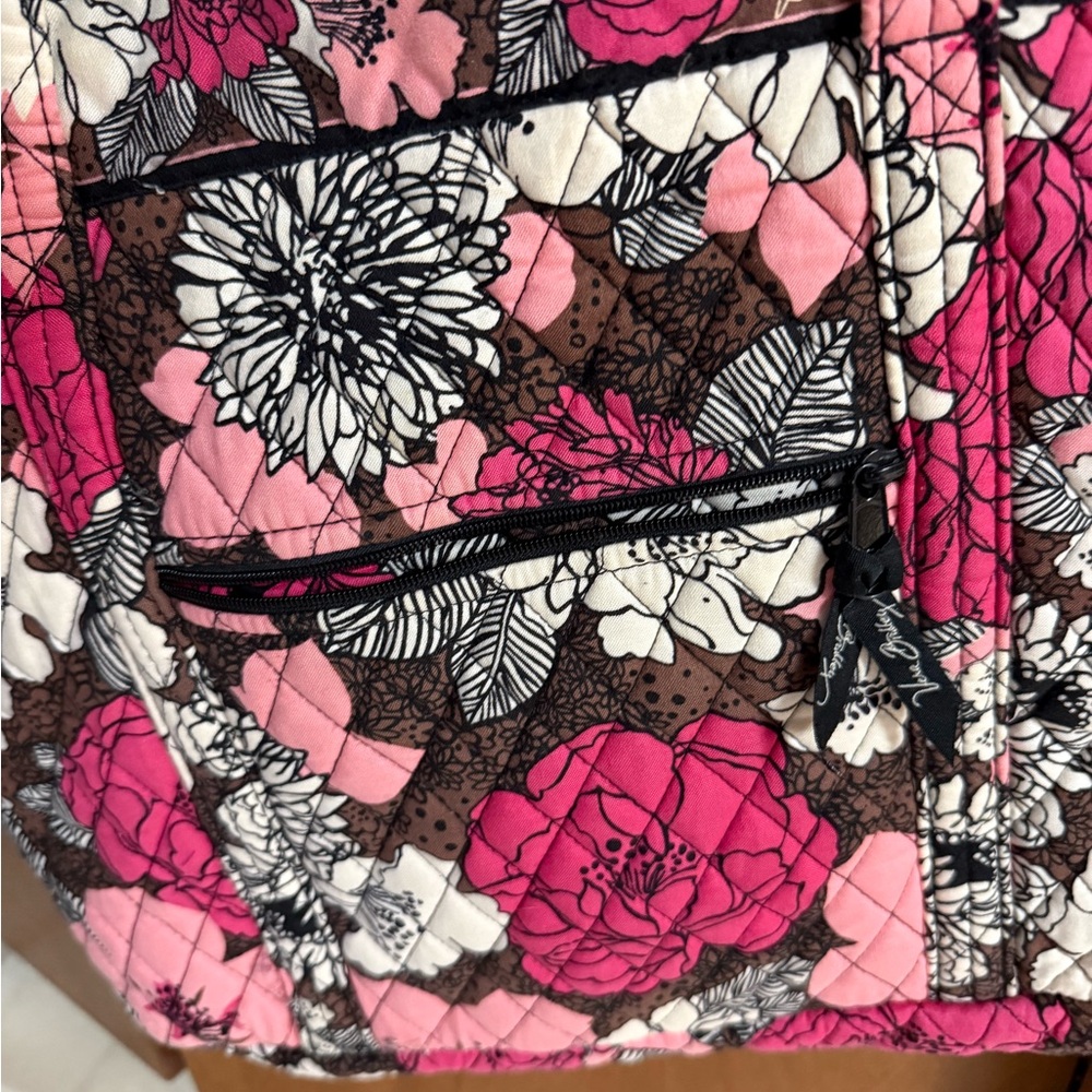Vera Bradley Mocha Rouge Large Toggle Tote - Picture 2 of 10